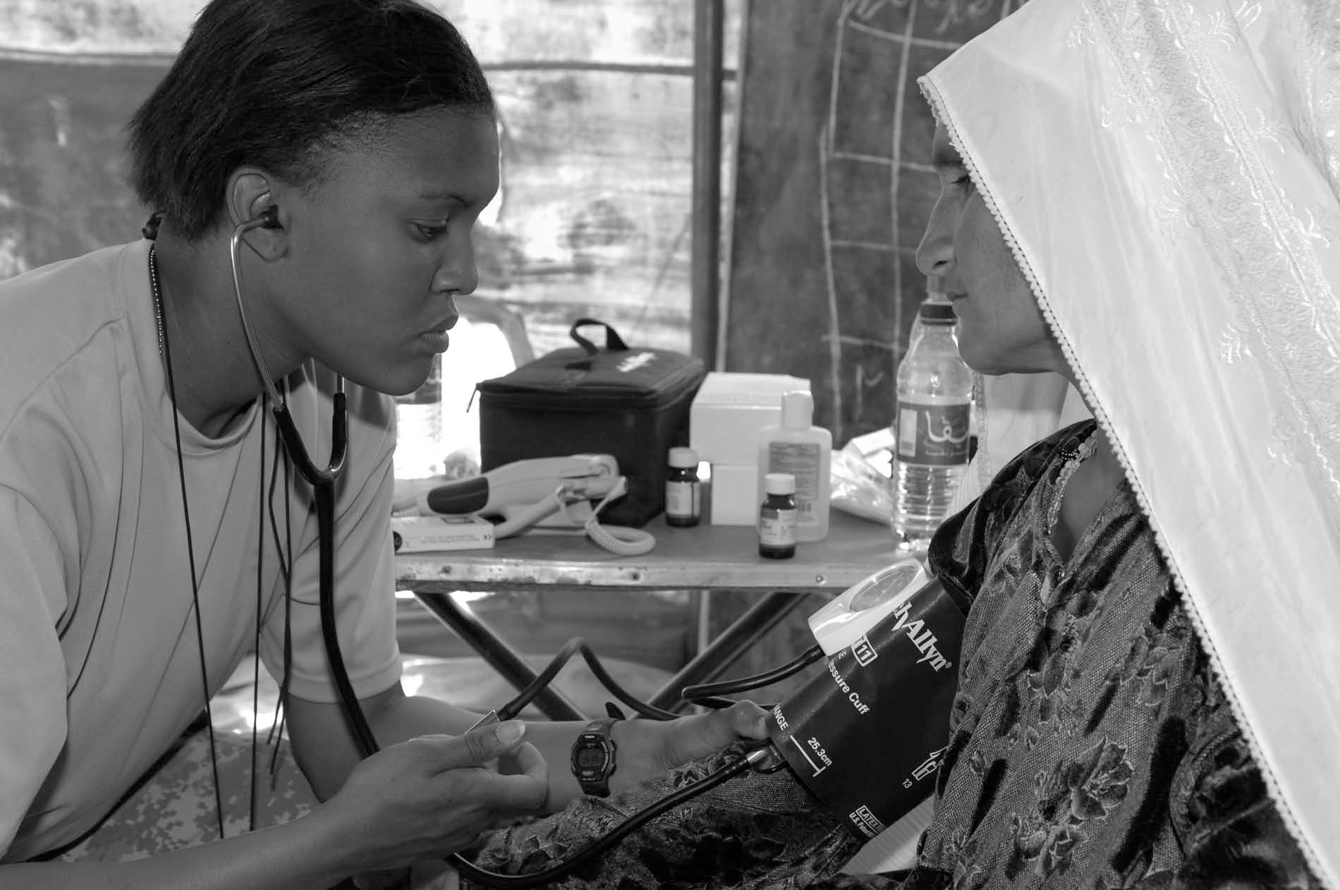 Winning over the population denies the insurgents their base of support. The people have to believe that the government can fulfill their needs ad personal interests. In the above photo, a 7th Special Forces Group medic provides medical care to a villager from a remote area in Afghanistan as part of the medical civic assistance care program organized by Combined Joint Special Operation Task Force.